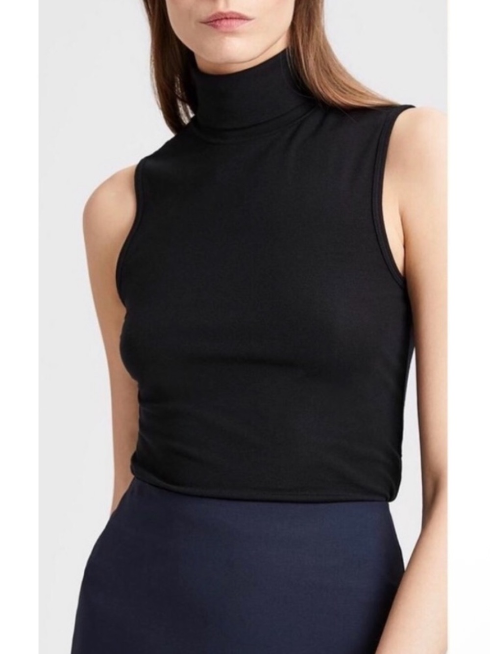 NWOT Theory Wendel Ribbed Viscose Sleeveless Turtleneck Tank